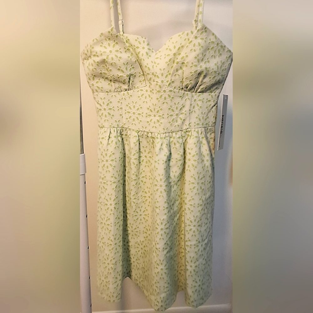 Floral Accented Summer Dress with Spaghetti Straps